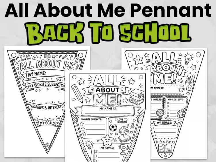 All About Me Pennant Banner | Back to School Classroom Display | Primary No-Prep Activity