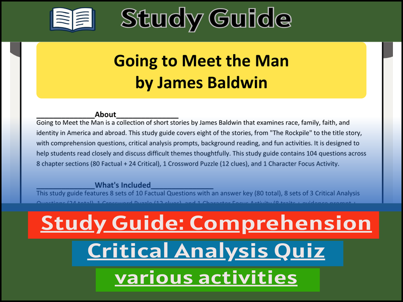 Study Guide for :Going to Meet the Man  & Comprehension Test