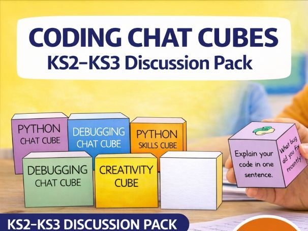 Coding Chat Cubes KS2 KS3 Computer Science Discussion Pack Print and Fold