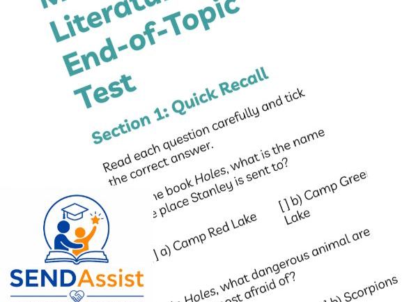 KS2 English Literature task. End of year quiz. Holes, The boy at the back, Room 13