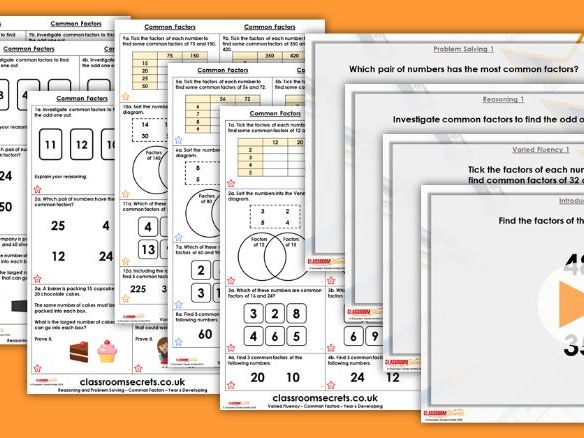 Year 6 Common Factors Autumn Block 2 Step 9 Maths Lesson Pack 