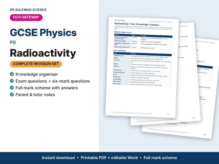 OCR Gateway GCSE Physics P6 Radioactivity Revision