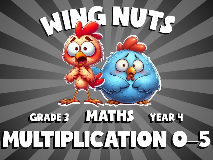Multiplication 0–5 WING NUTS Maths Game | No-Prep Year 4 Review Activity