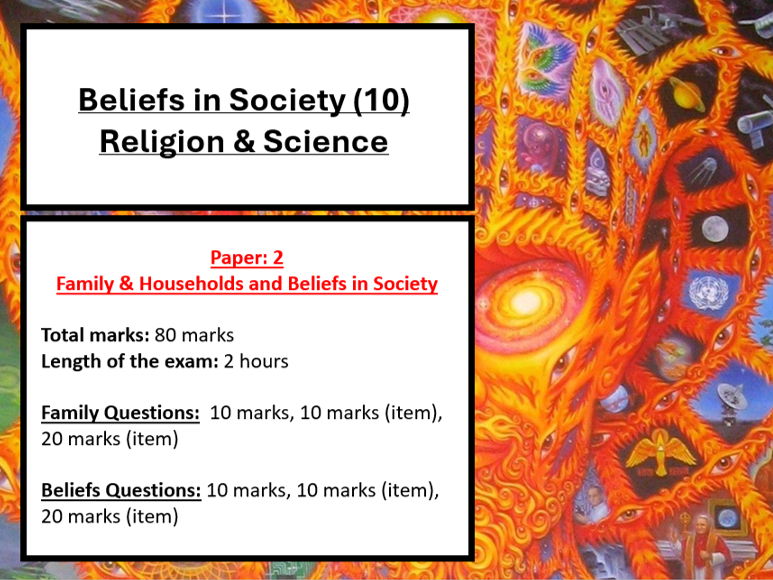 Sociology – Beliefs in Society: Religion & Science Activity Booklet