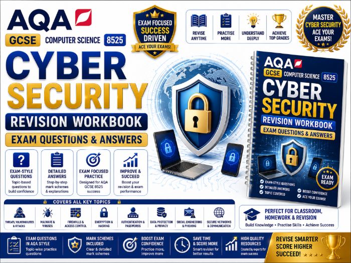 Cyber Security Revision Workbook | AQA GCSE Computer Science 8525 | Exam Questions & Answers