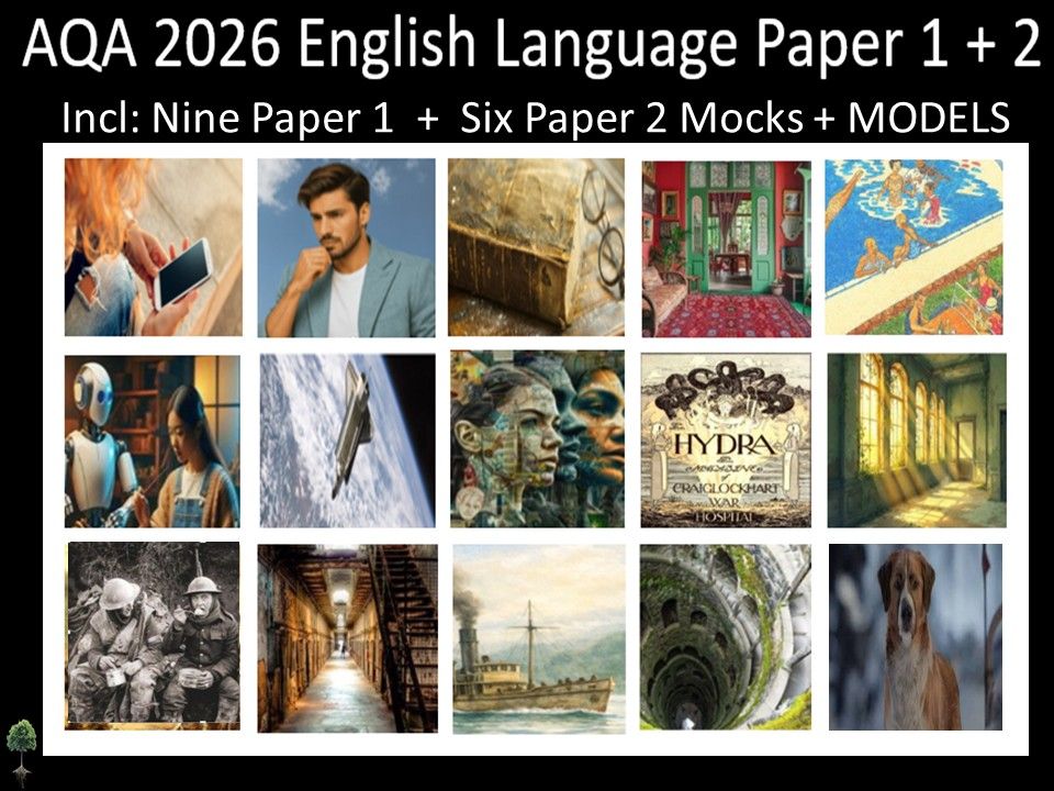 Fifteen AQA 2026 GCSE English Language Paper 1 + 2 Mocks | Models
