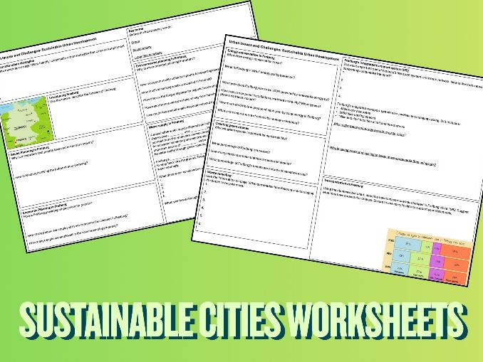 Sustainable Urban Development Worksheets (AQA GCSE Geography)