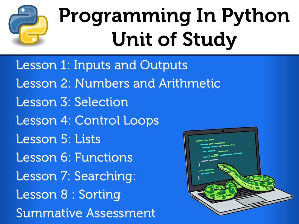 Programming In Python Unit for KS3