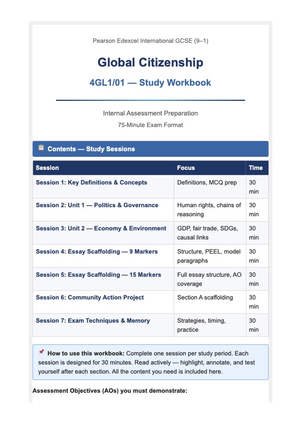 Global Citizenship IGCSE Revision Workbook +Global Citizenship IGCSE Mock Paper