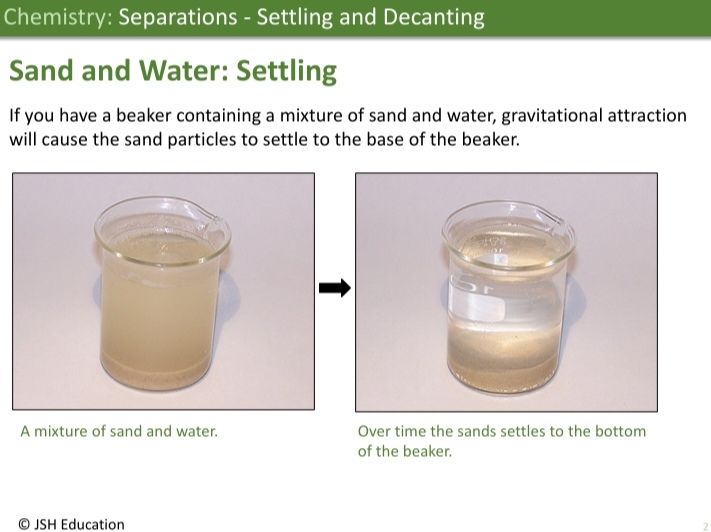 KS3 Chemistry: Separations - Settling and Decanting