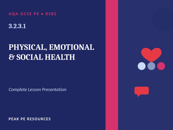 AQA GCSE PE (8582) - 3.2.3.1 Physical, Emotional & Social Health | Lesson (32 Slides)