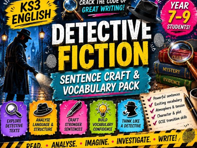 KS3 English - Detective Fiction - Sentence Craft and Vocabulary Pack