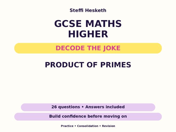 Product of Primes | GCSE Decode the Joke + Answers