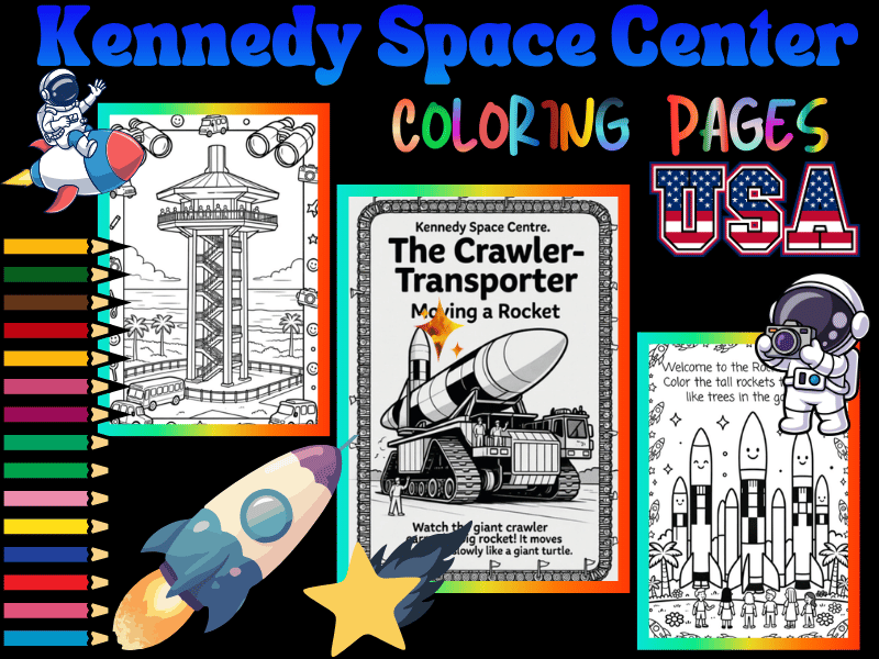 NASA Kennedy Space Center Coloring Pages for Kids | NO PREP Printable Worksheets