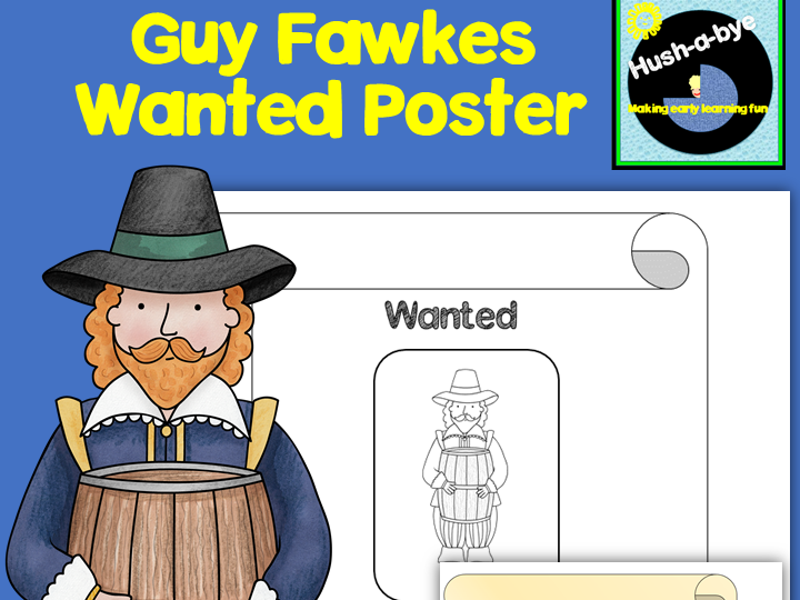 Guy Fawkes Wanted Poster Writing Frame