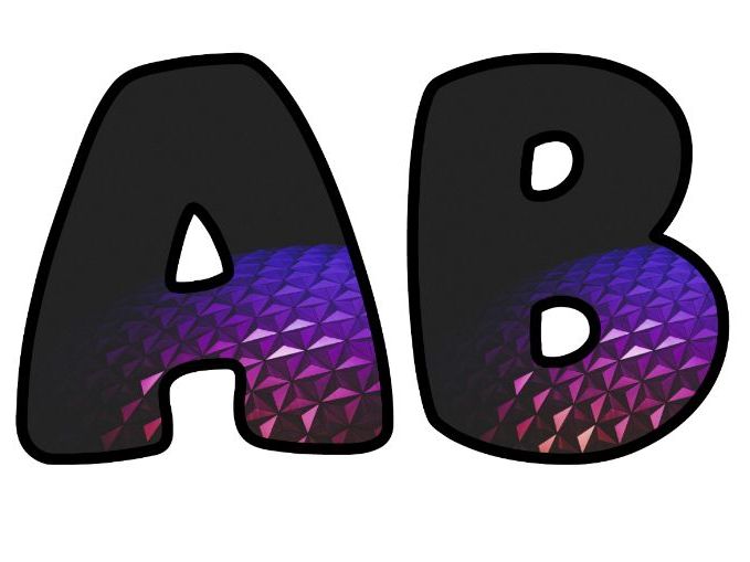 3D Abstract Purple Dome Classroom Display | Lettering Set | Upper & Lowercase, 0-9 and Signs