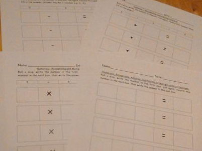 Dice Game for Addition, Subtraction, Multiplication.