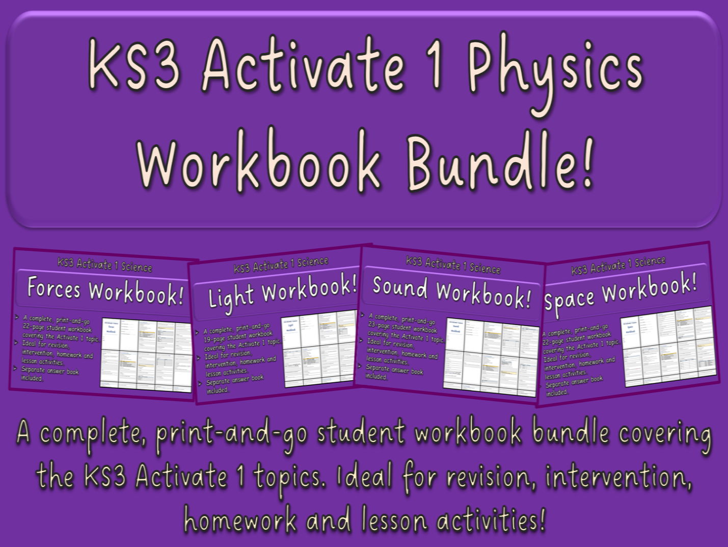 KS3 Activate 1 Physics Workbook Bundle