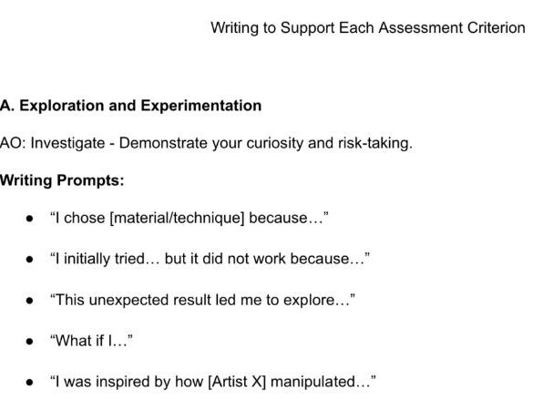 Art-Making Inquiries Portfolio (AIP) – Writing Support Guide (PDF)