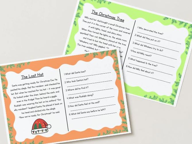 KS1 Christmas Reading Comprehension Pack – 3 Festive Stories with Answers (Pack 1)