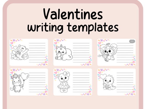 Valentines writing templates