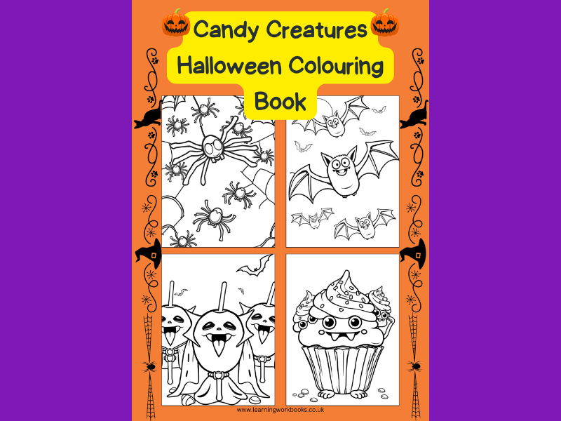 Candy Creatures Halloween Colouring Book