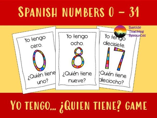 Yo tengo... Quien tiene? Spanish numbers game