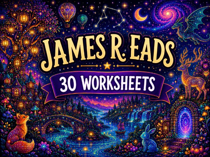 James R. Eads Inspired Art Worksheets | 30 Creative Drawing Challenges | KS2 KS3 KS4 | Fantasy Lands