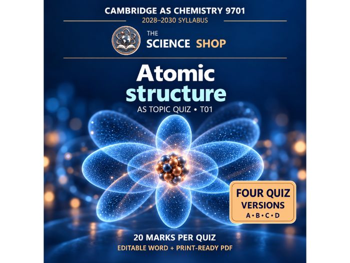 Atomic structure | Cambridge AS Chemistry 9701 | 4 Revision Quizzes