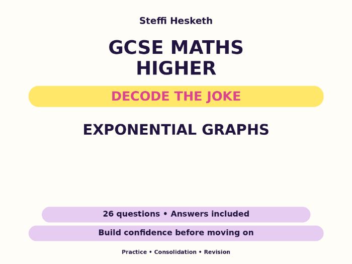 Exponential Graphs | GCSE Decode the Joke + Answers