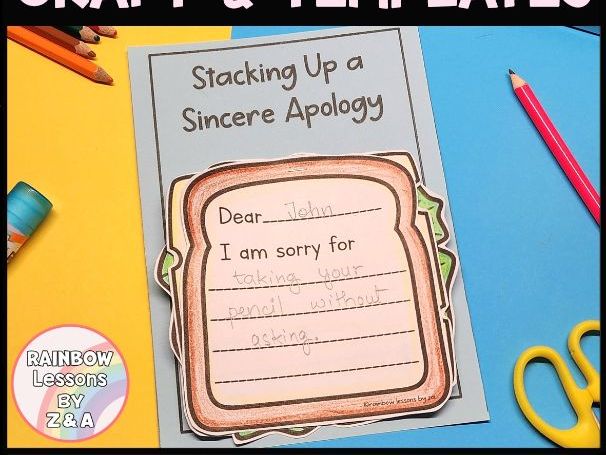 Apology Letter Template | Student Apology Letter Writing Template | SEL Activity