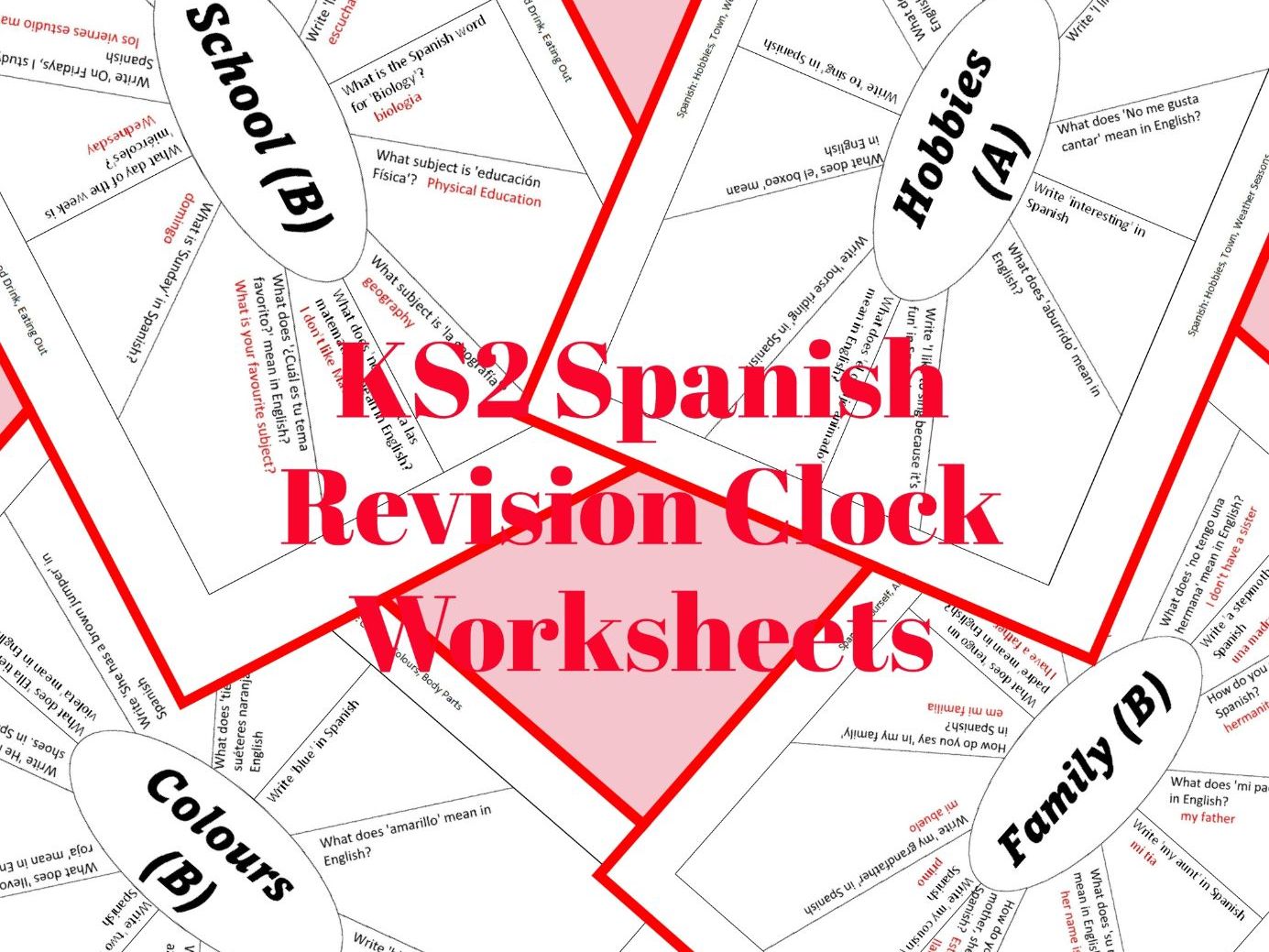 KS2 Spanish Revision Clocks Worksheets Teaching Resources