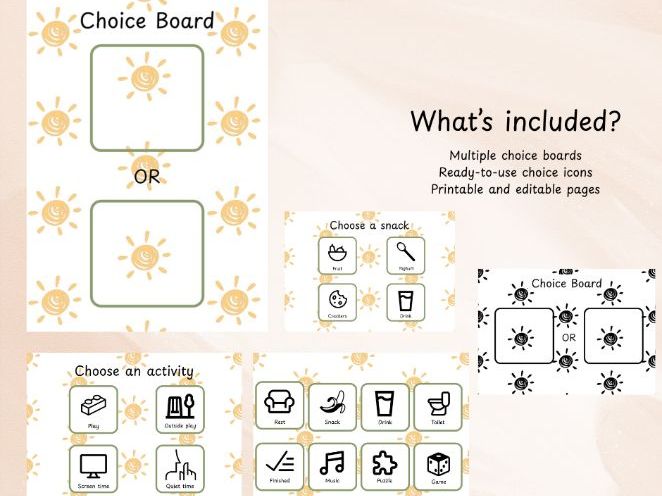 Choice boards (Home Use)
