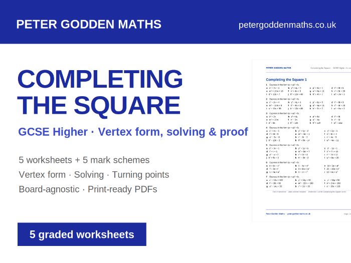 Completing the Square | GCSE Higher