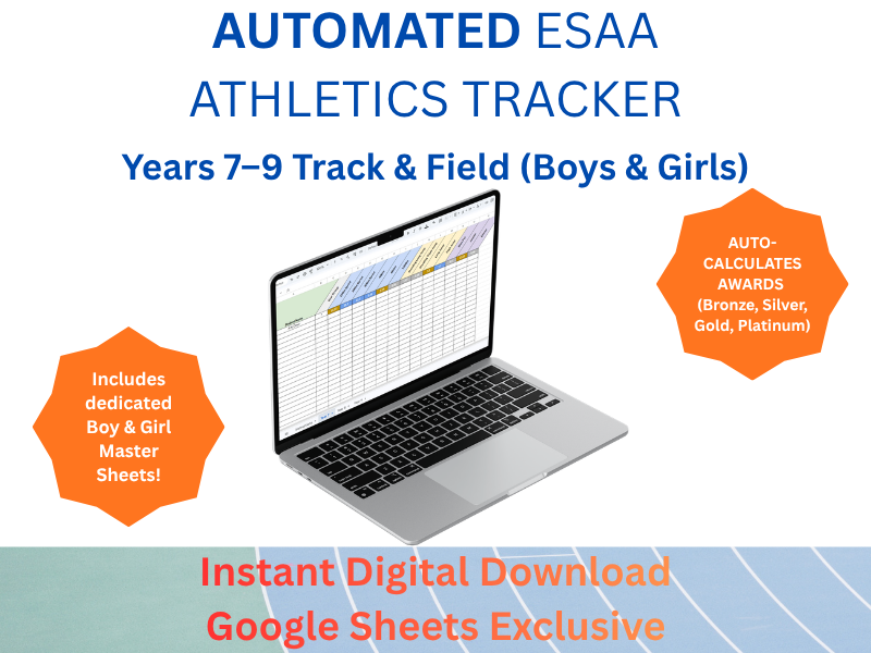 Athletics Tracker | Years 7–9 Track & Field Record Sheets (Boys & Girls)
