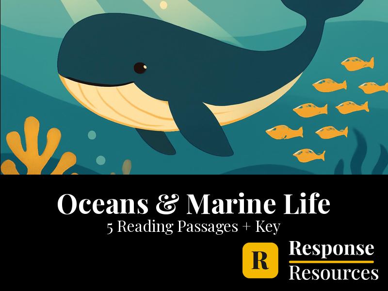 Oceans & Marine Life Reading Passages - 5 Texts + Questions