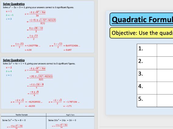 GCSE Maths Algebra – Quadratic Formula Exam Questions + Solutions