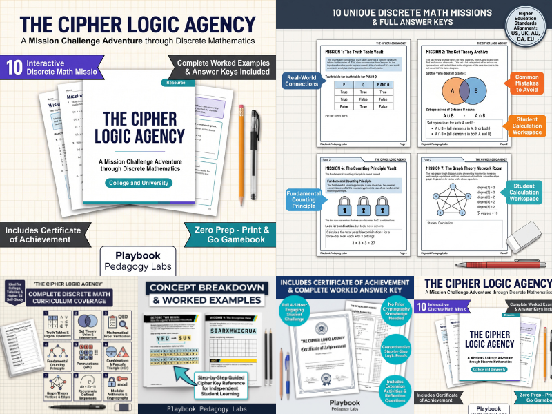 The Cipher Logic Agency: A Mission Challenge Adventure through Discrete Mathematics | Math Games