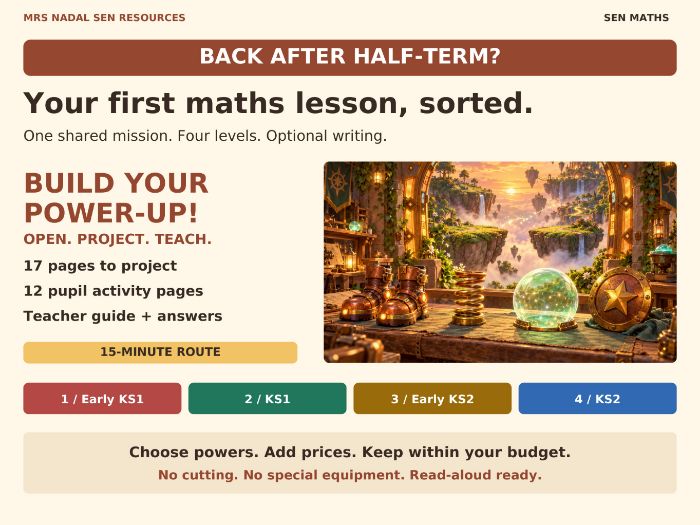 Back After Half-Term: SEN Maths Lesson