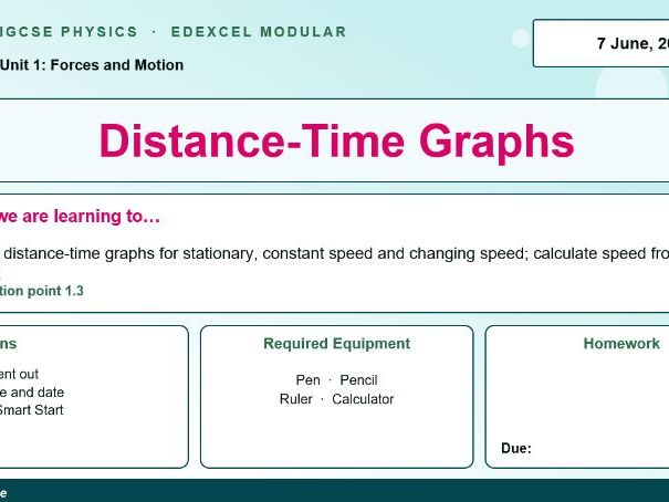 IGCSE Physics: Distance-Time Graphs | Edexcel Modular | Unit 1 | L3