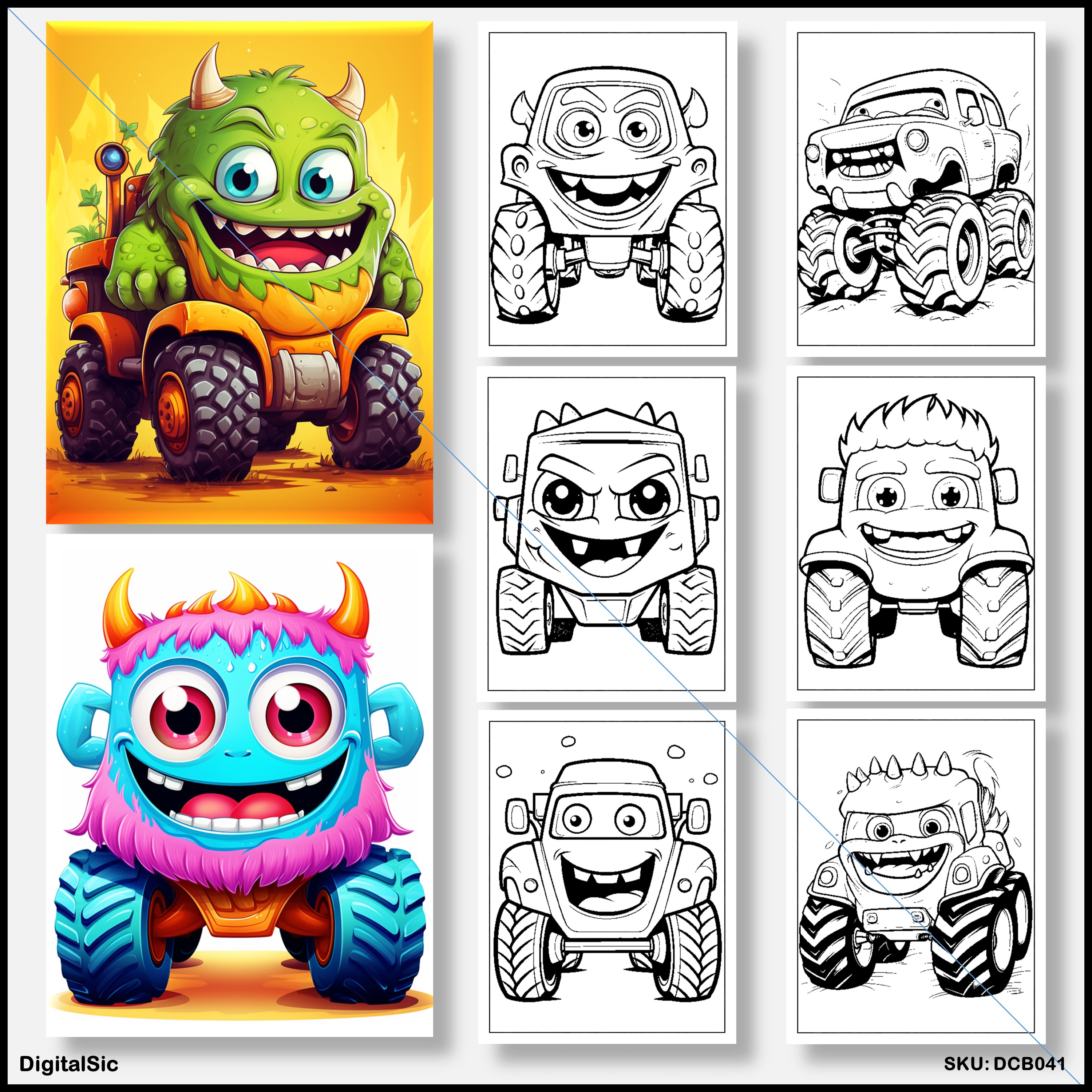 MONSTER TRUCK Coloring Pages, 140+ Printable Coloring Activity ...