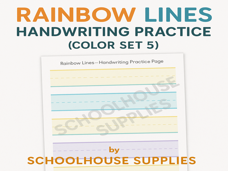 Rainbow Lines – Handwriting Practice (Teacher Edition | Color Set 5)