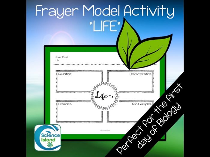 frayer model activity on life by scienceisland teaching resources frayer squares