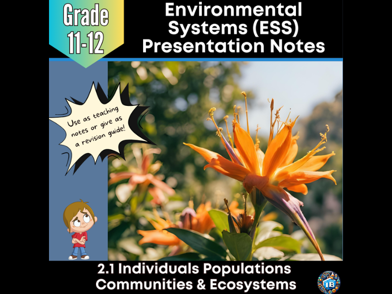 IB DP ESS 2.1 Individuals and Populations Teaching Notes & PowerPoint 2026