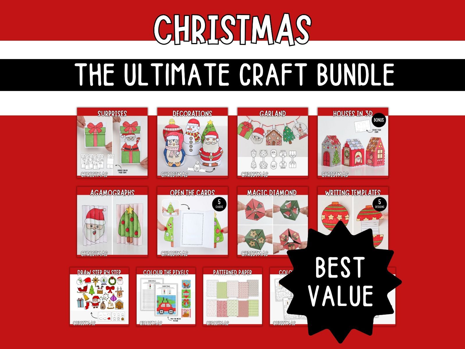 The Ultimate Christmas Craft Bundle - Printables for Kids