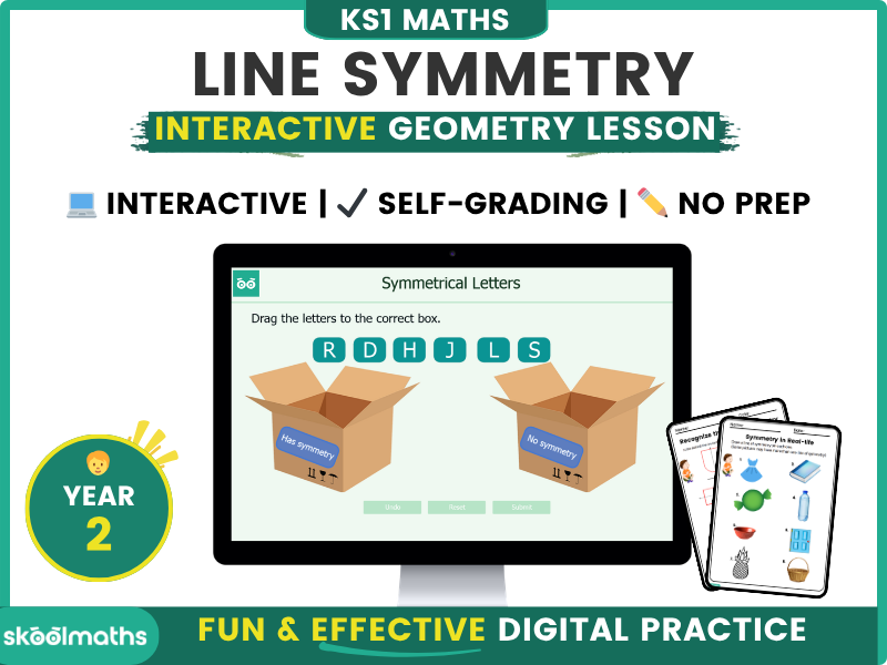 Symmetry - Year 2 Interactive Digital Maths Activities