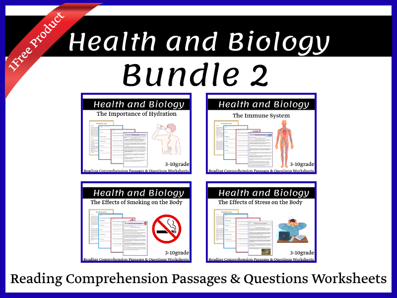 Health and Biology Bundle2: Reading Comprehension Passages & Questions Worksheets