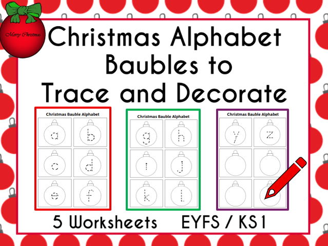 Christmas Alphabet Baubles