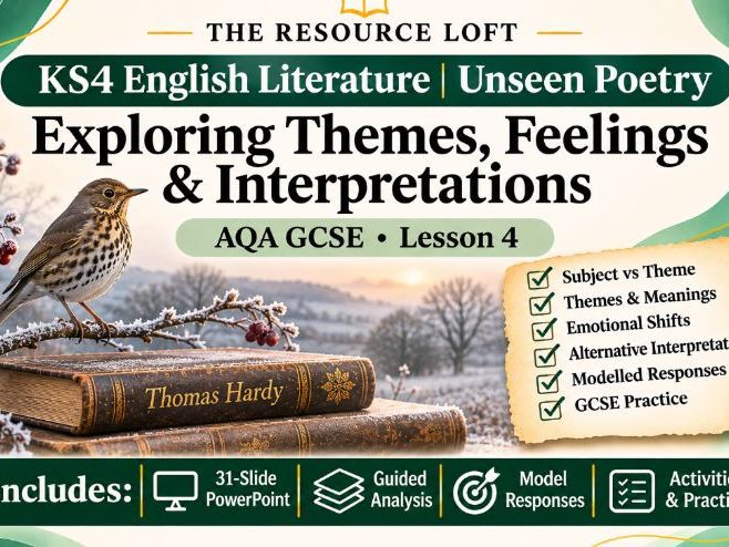 KS4 English Literature | Unseen Poetry | Exploring Themes, Feelings & Interpretations | PowerPoint