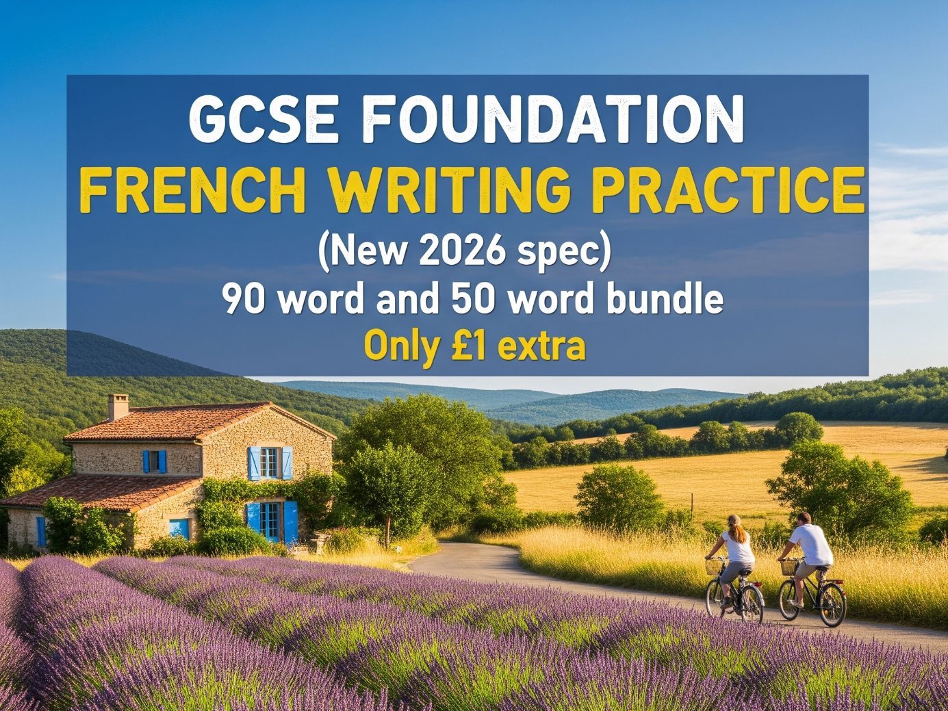AQA GCSE Foundation French Writing Practice (New 2026 spec) 90 word and 50 word bundle